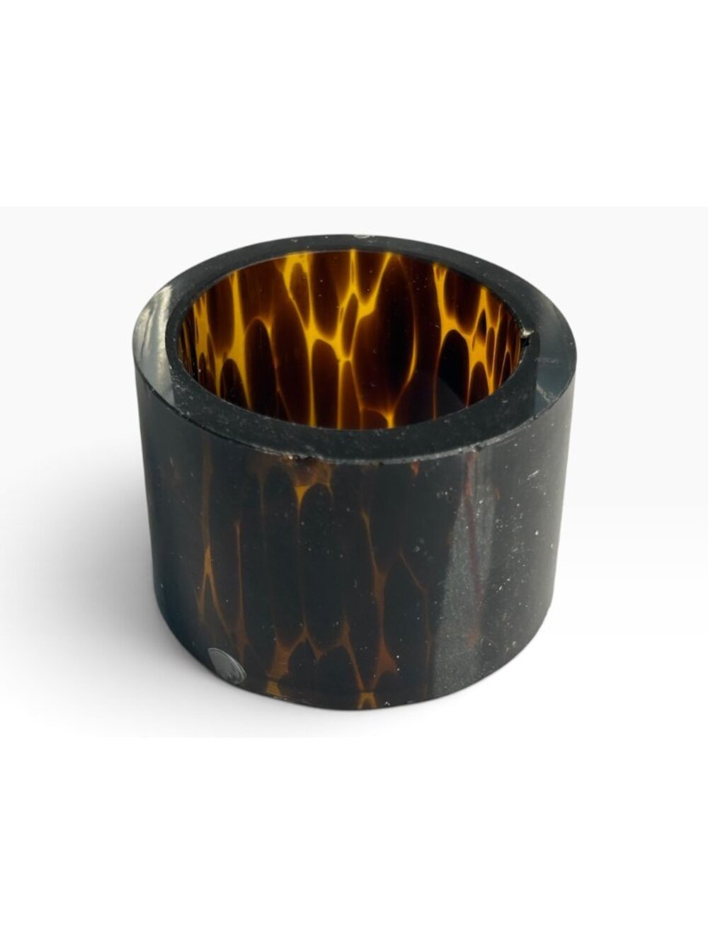 Vintage Tortoiseshell Glass Napkin Rings Set of 6 Faux Tortoise Shell Table Deco - Picture 8 of 16